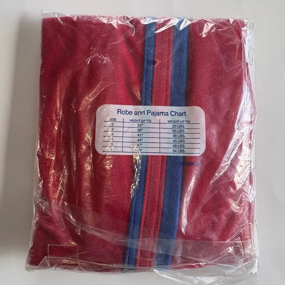 Vintage Disney Mickey Mouse Boys Robe Red Blue Plush Loungewear 3T Made in USA